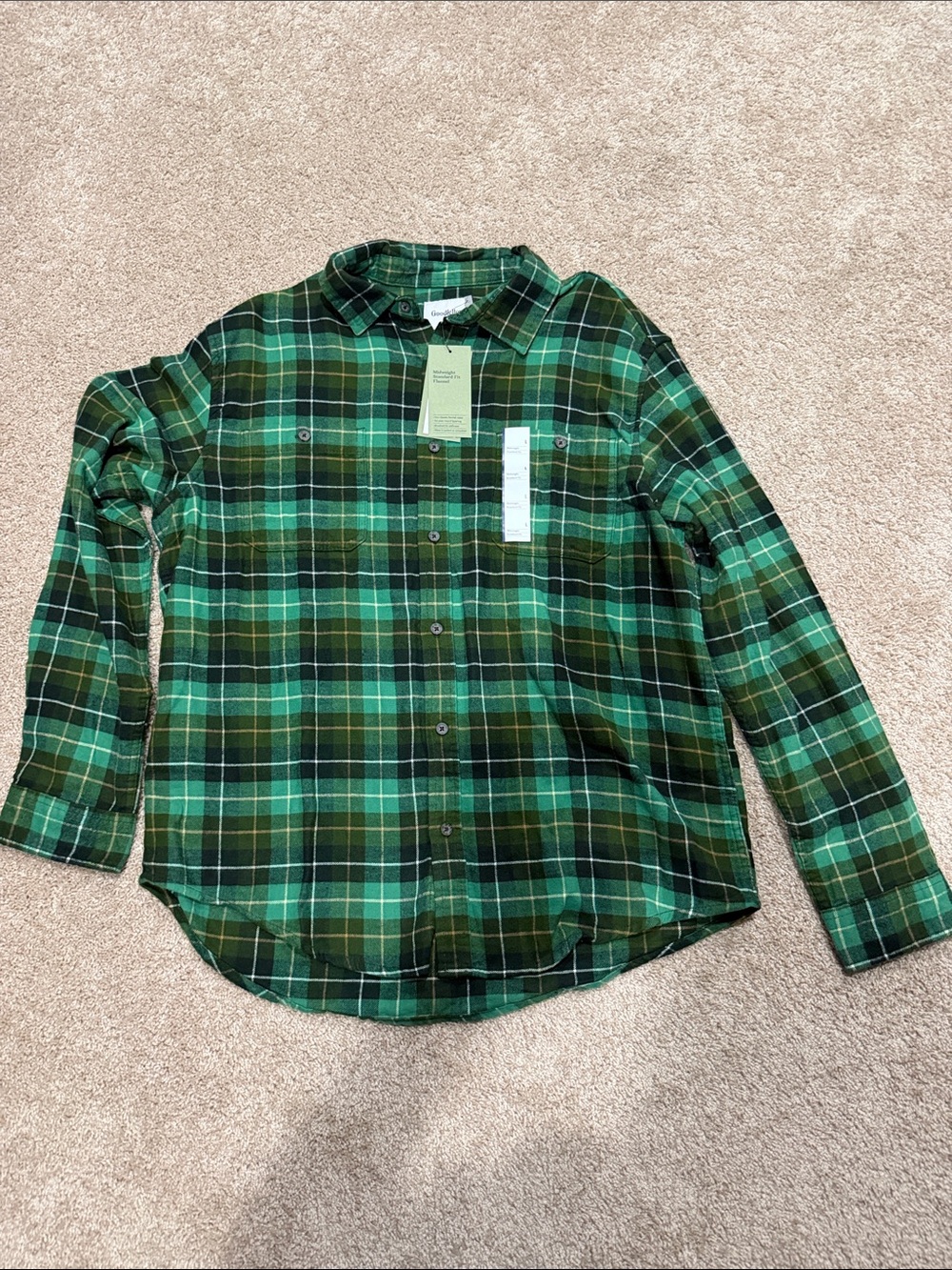 Goodfellow & Co Green Plaid Button-Down Shirt
